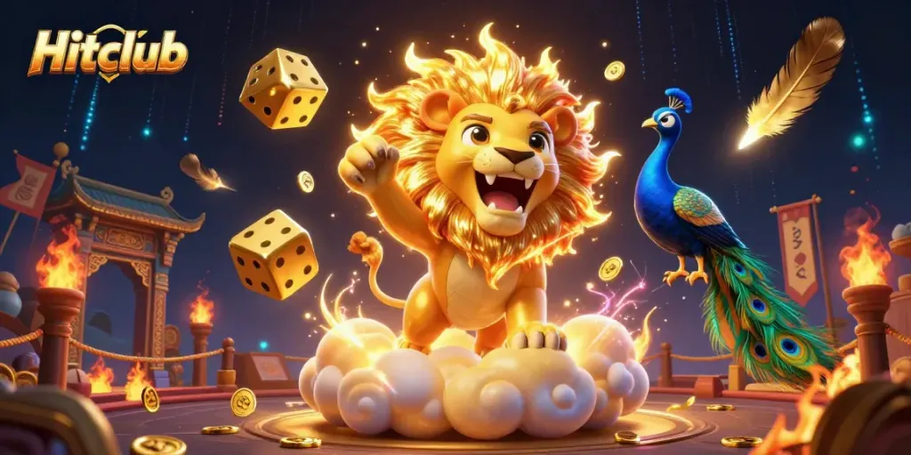 Experience thrilling gameplay at Hitclub with a vibrant 3D casino illustration featuring exciting elements.