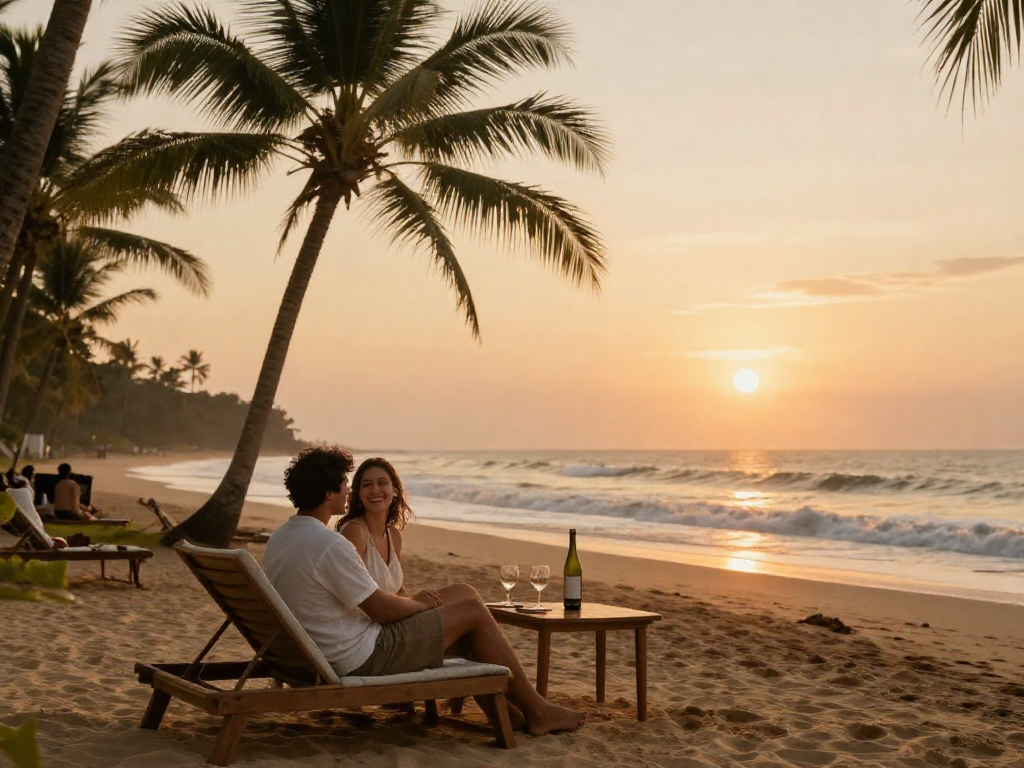 Goa escort services offer romantic beach experiences, showcasing couples enjoying intimate moments by the shore.