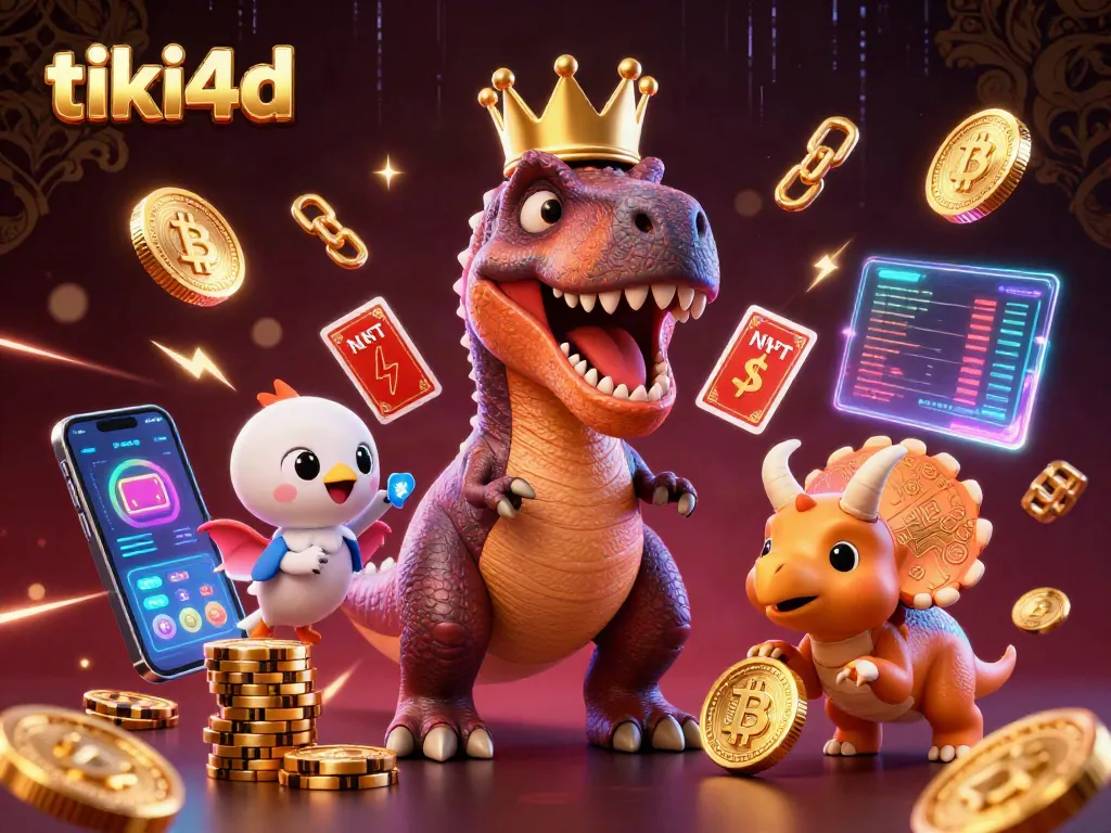Tiki4d menghadirkan ilustrasi kasino 3D yang kaya visual, menampilkan karakter lucu dan elemen game yang menarik.