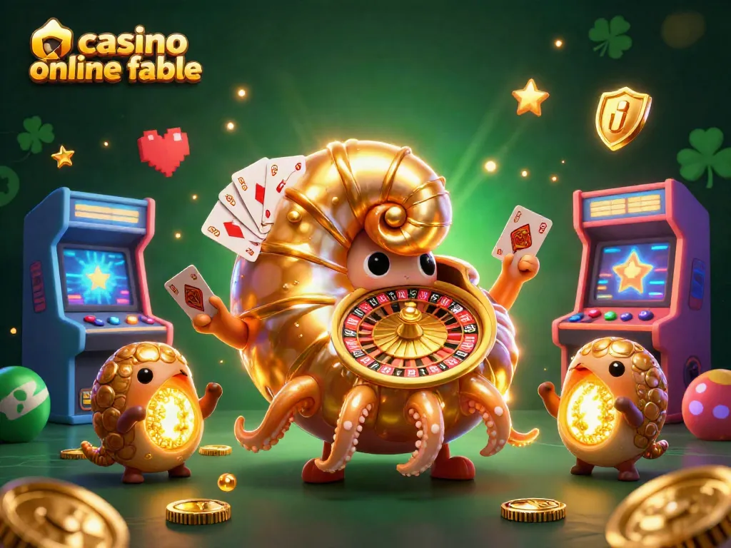 Jugando en casino online fiable con nautilus, máquinas de arcade y efectos dorados.