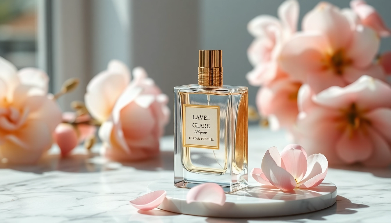 Shop the cheapest lady million perfume in a luxurious setting with floral accents and soft lighting.