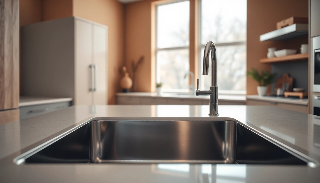Transform your kitchen with a modern kitchen sink in stainless steel, showcasing elegance and durability.