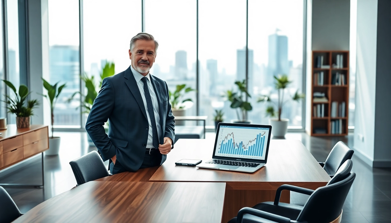 Engaging financial advisory scene showcasing www.cambioml.com and a professional advisor in a modern office.