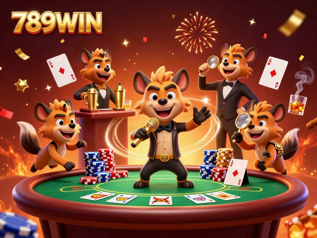 Experience the excitement of 789WIN as hyenas run a dynamic comedy casino club.