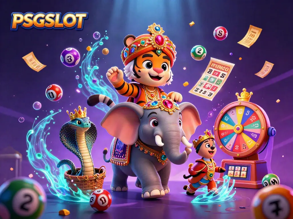 Engage with PSGSLOT as a dynamic 3D scene with vibrant colors and exciting game elements