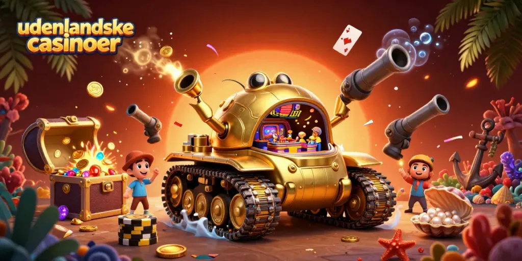Engage with udenlandske casinoer in an exhilarating 3D illustration featuring a golden beetle tank casino.