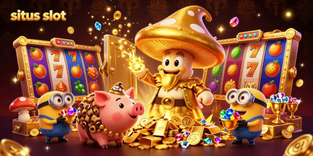 Embark on a thrilling adventure in situs slot gaming with enchanted characters revealing treasures.