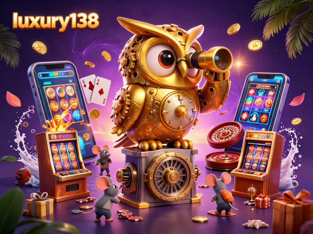 Permainan menarik di luxury138 dengan jam tangan hantu dan mesin slot mewah yang menghidupkan suasana kasino.