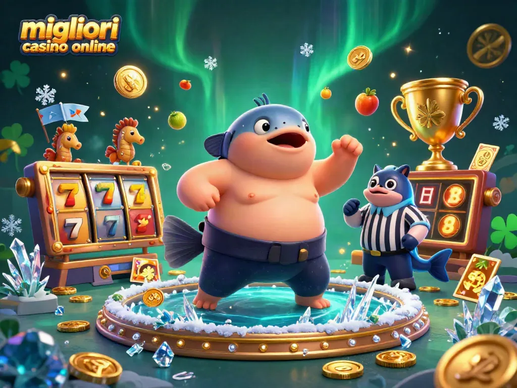 I migliori casino online brillano con slot e jackpot in un'illustrazione accattivante.