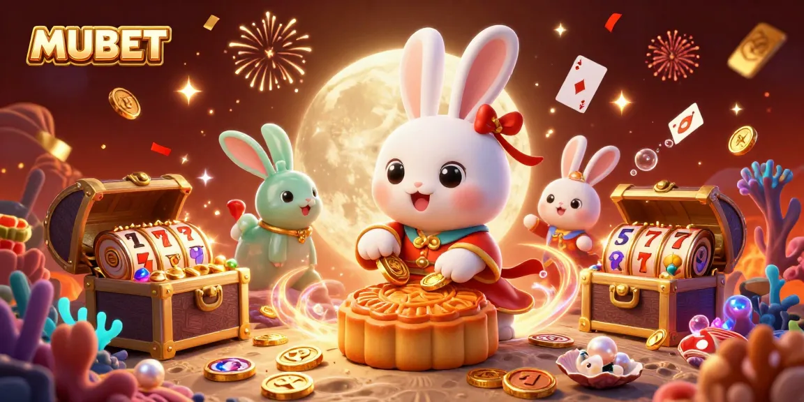 Engage with MUBET in a vibrant 3D illustration showcasing Chinese folklore and casino elements.