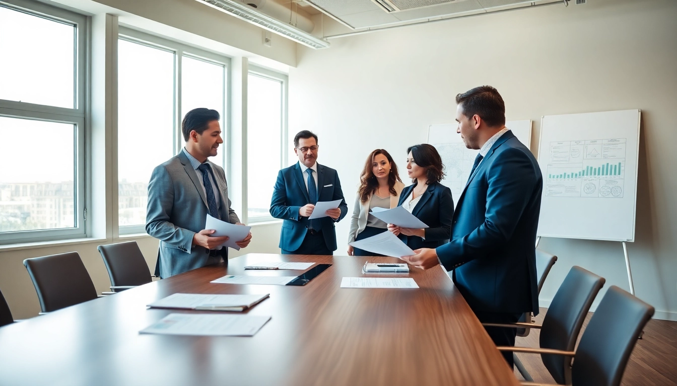 Engaging discussion on federal and state contracts in a modern office setting.