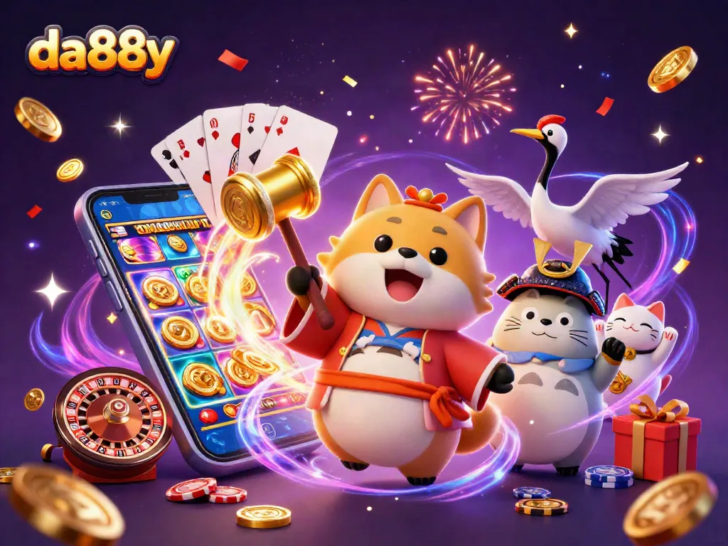 Experience the excitement of da88y with vibrant characters and dynamic gaming elements in a rich casino scene.