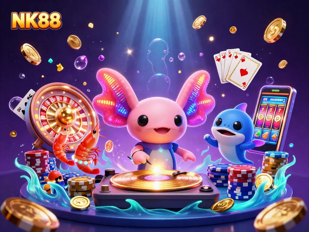 Engage with NK88 gameplay featuring vibrant characters and casino elements in a dynamic 3D scene.