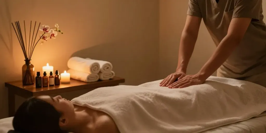 Nuru massage Manhattan offering luxurious spa treatment and relaxation therapy with serene ambiance.