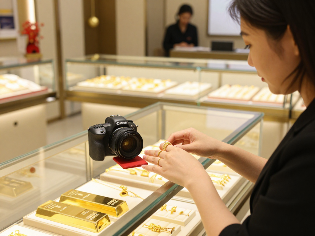 Explore exquisite gold jewelry at mantra88 in a sophisticated jewelry store environment.