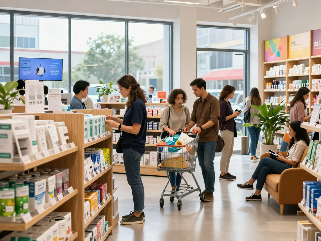 Shoppers engaging with products at https://www.ebbfilter.com/shop in an inviting retail setting.
