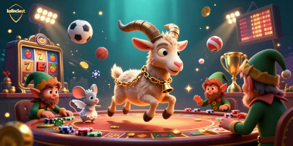 Join the excitement at kelincilaut with dynamic characters in a festive casino setting, engaging in thrilling games.