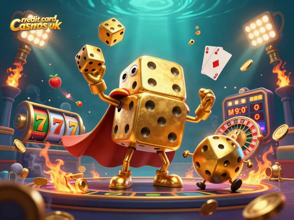 Engaging scene illustrating credit card casinos UK with dynamic slot game action and rich visual elements.