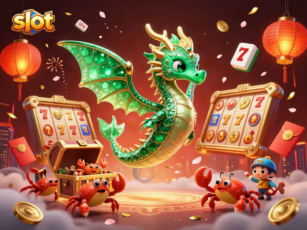 Experience thrilling slot action with vibrant symbols in this dynamic casino illustration.