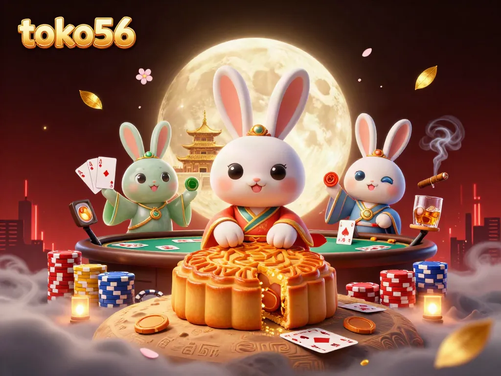 Permainan menguntungkan di toko56 dengan simbol poker dan elemen kasino menakjubkan
