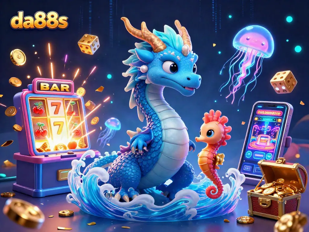 Experience thrilling jackpots at da88s, featuring a plush underwater casino world enhanced by vibrant characters and dynamic elements.