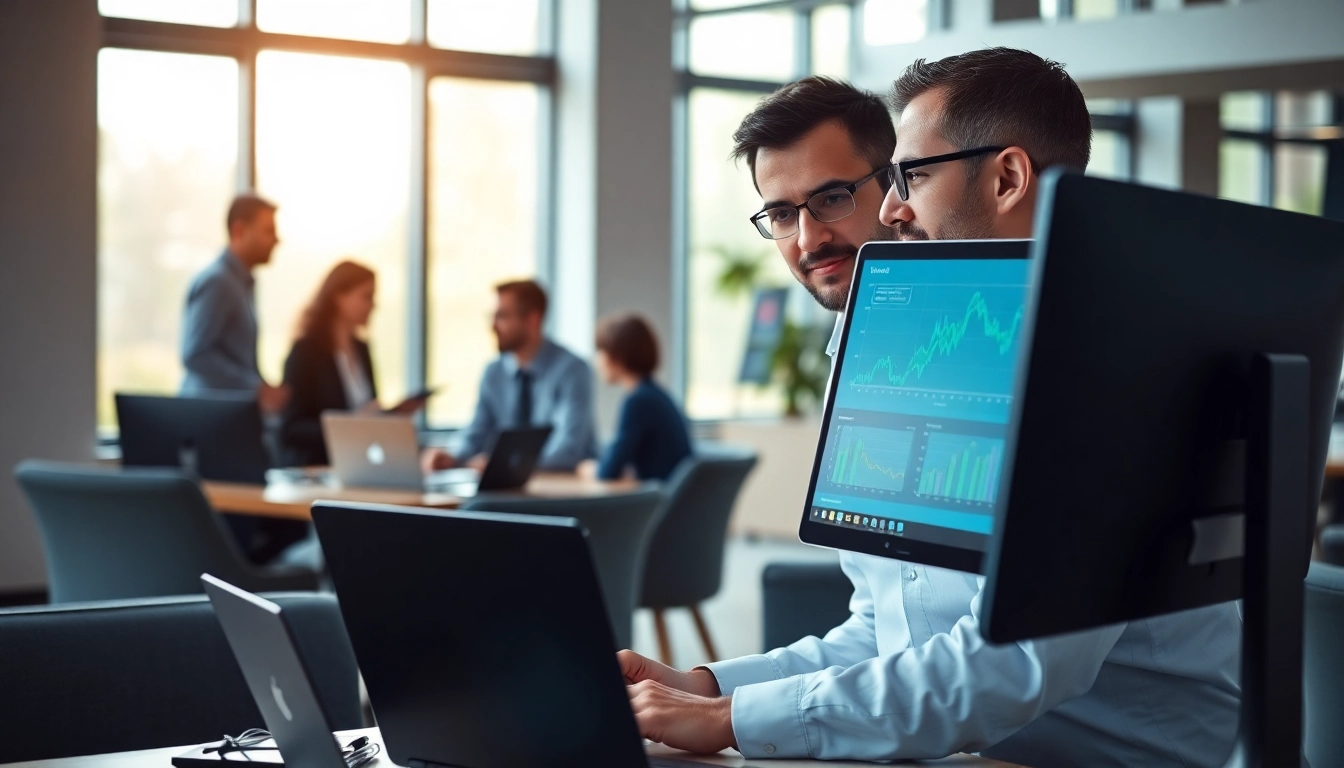 Providing managed IT services near me in a vibrant office environment with team collaboration.