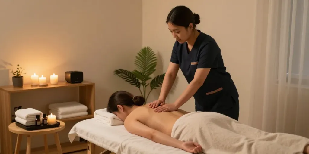 Experience quality 용산출장마사지 in a tranquil home setting with soothing ambiance and professional touch.