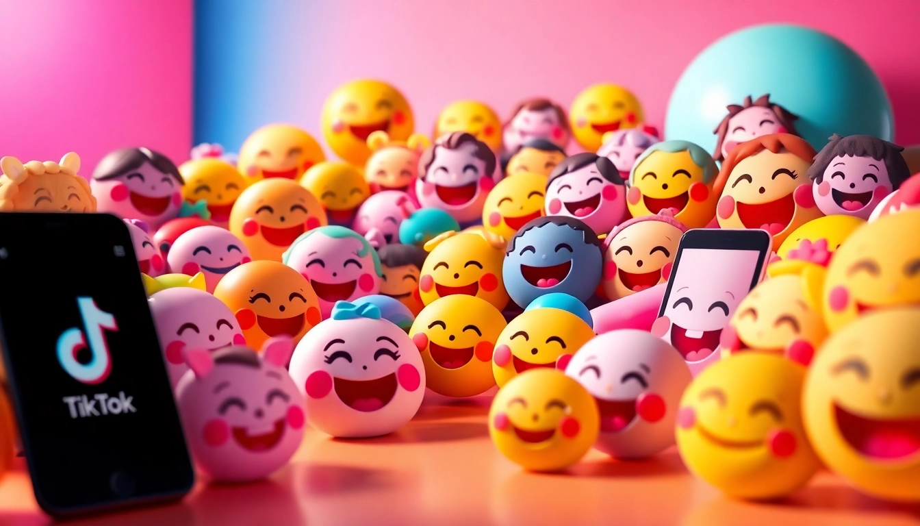 Engaging collection of tiktok emojis displayed vibrantly for social media expression.