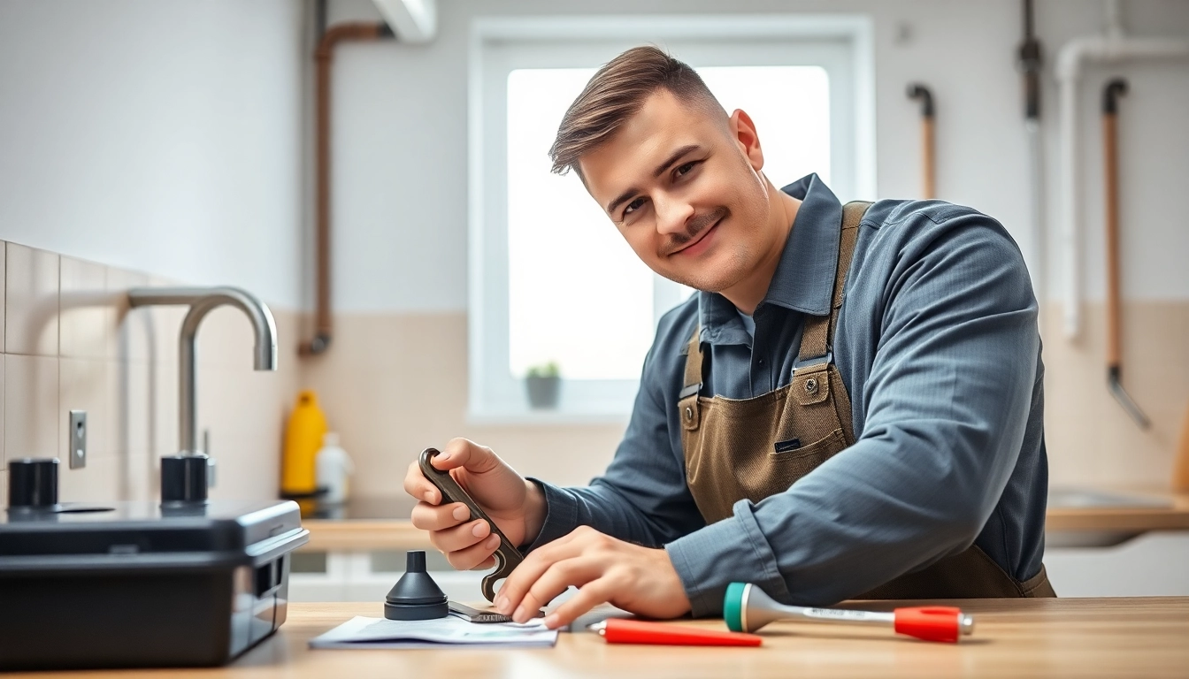 Find a reliable plumber near me working efficiently in a home setting.