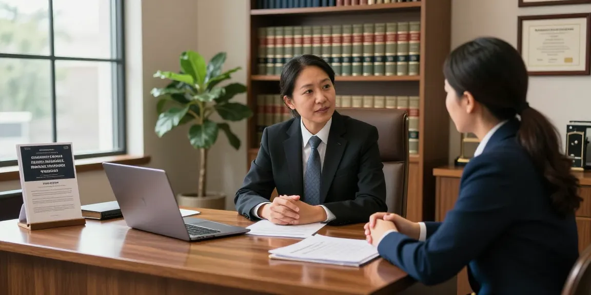 California personal injury lawyer consulting with a client in a welcoming law office setting.