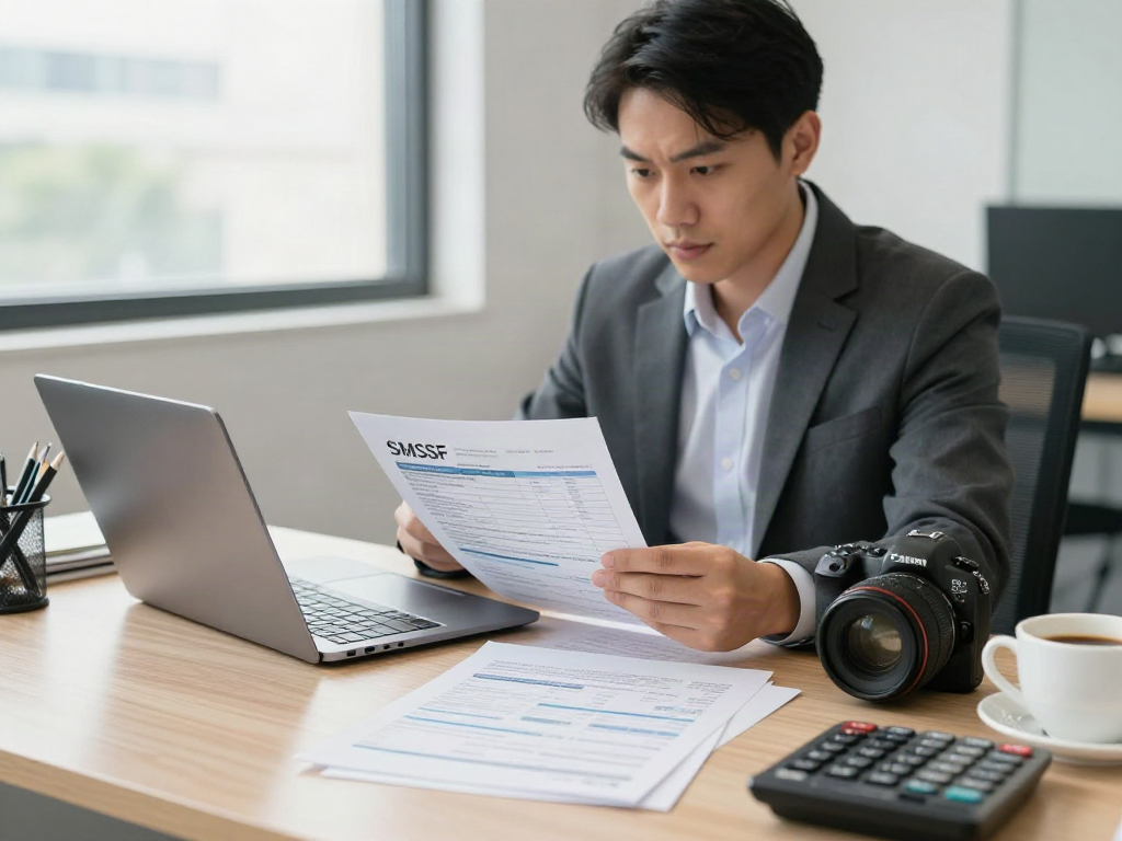 Preparing SMSF tax return documentation in a modern office.