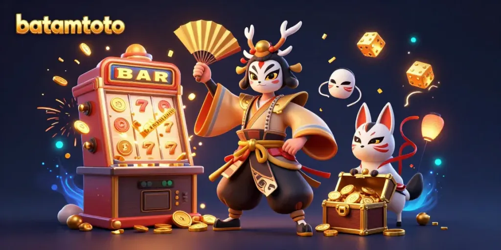 Engage in thrilling gameplay with batamtoto's jackpot slots, vibrant characters, and dynamic casino elements.