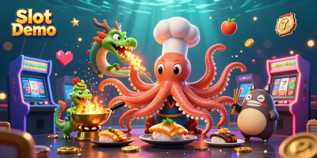 Engage with Slot Demo featuring colorful casino elements and vibrant characters in a dynamic 3D scene.