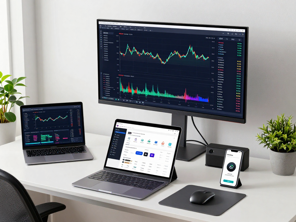metatrader 5 官网，展示动态金融图表和数字钱包的专业加密交易工作区。
