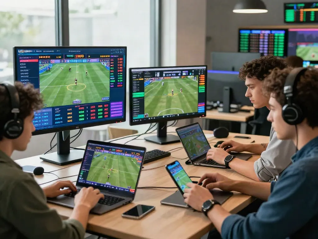 Pengguna Dolar123 memprediksi pertandingan olahraga dengan antusias dalam suasana modern dan dinamis.