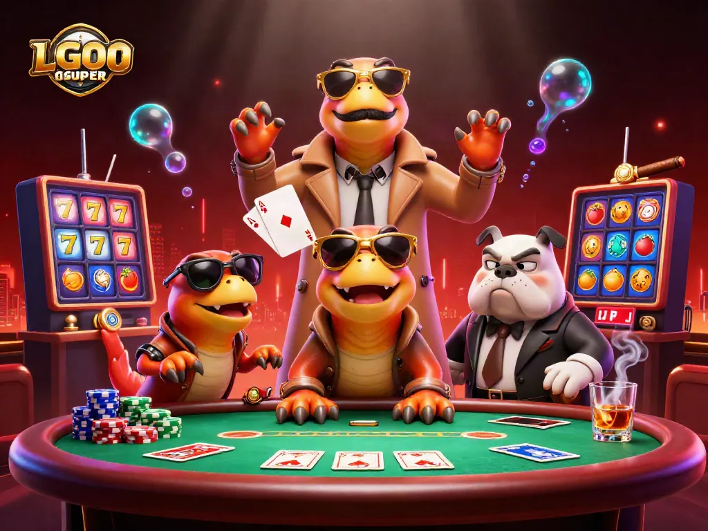 Engage with LGOSUPER as raptors cleverly disguise themselves to enter a VIP casino lounge.
