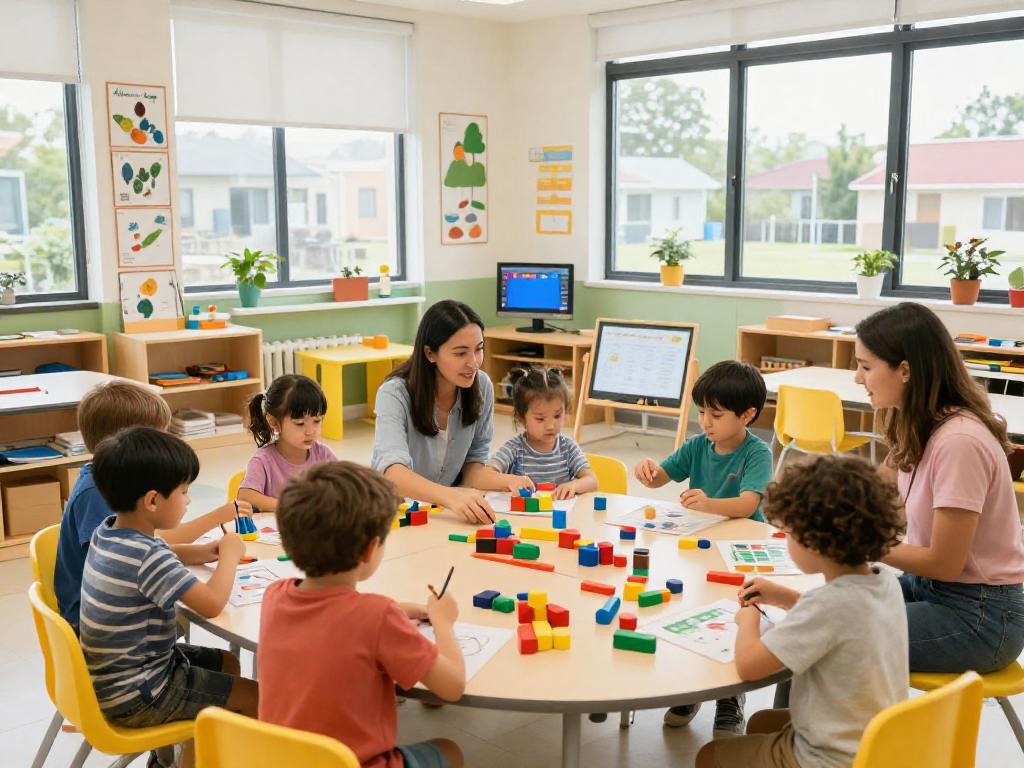 Children exploring at an international kindergarten Singapore, engaged in hands-on learning activities.