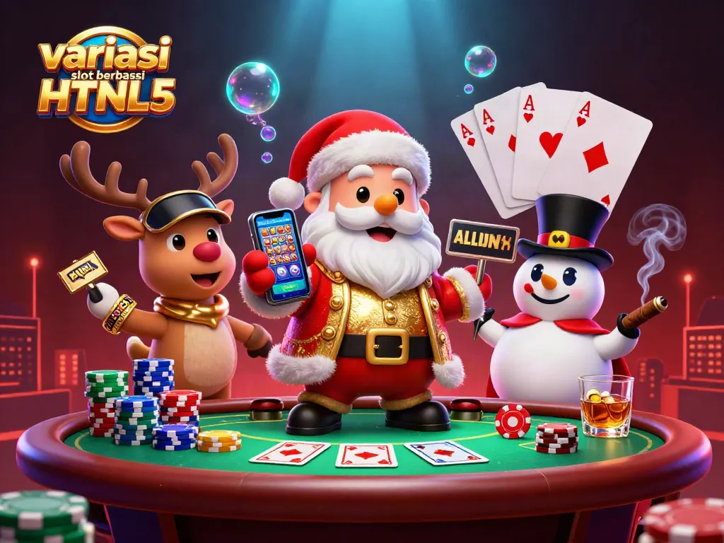 Dapatkan variasi slot berbasis HTML5 dengan ilustrasi kasino yang menampilkan karakter unik dan elemen permainan yang mengasyikkan.
