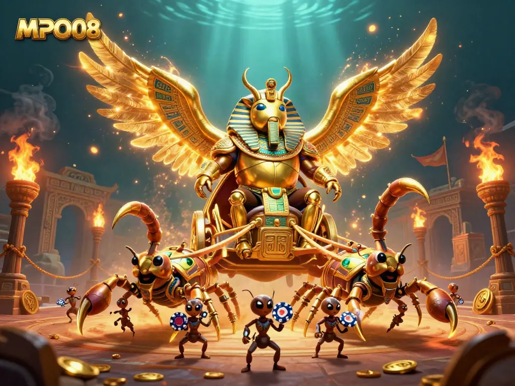 MPO08 offers high-stakes excitement with colossal characters and dazzling casino elements.