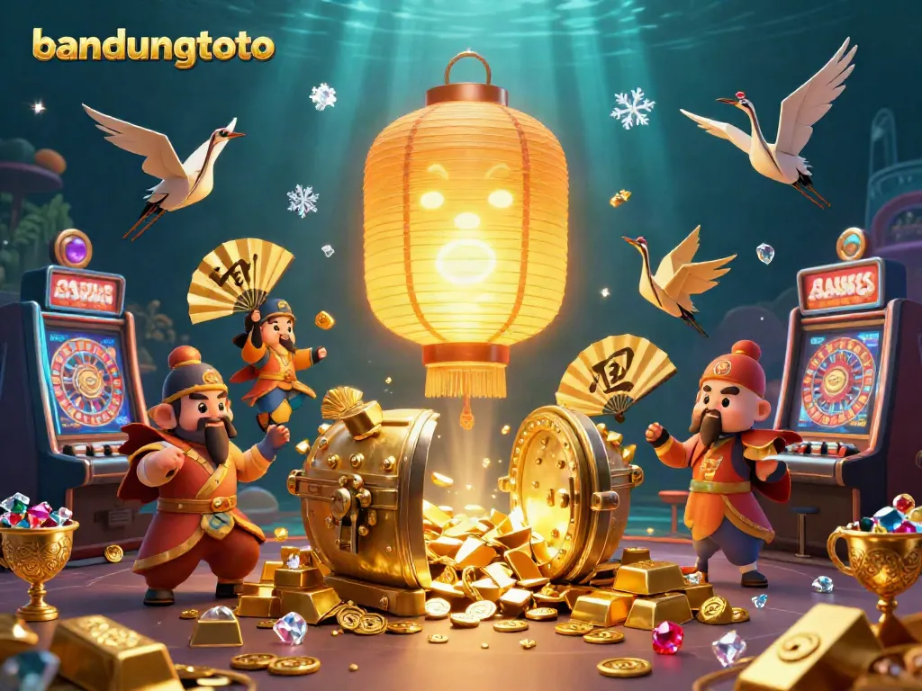 Experience the thrill of bandungtoto's vibrant casino world with golden treasures and lucky symbols.