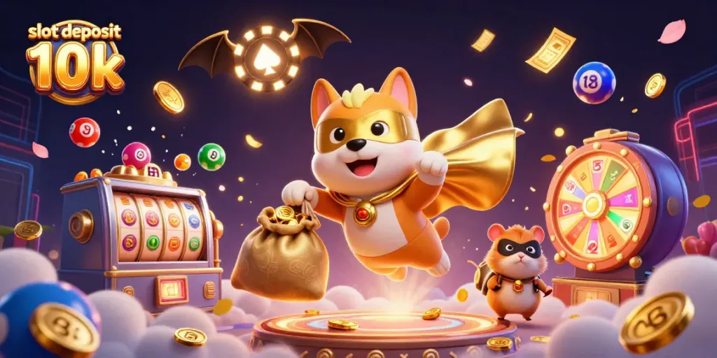 Experience the excitement of slot deposit 10k with colorful casino elements and dynamic characters.