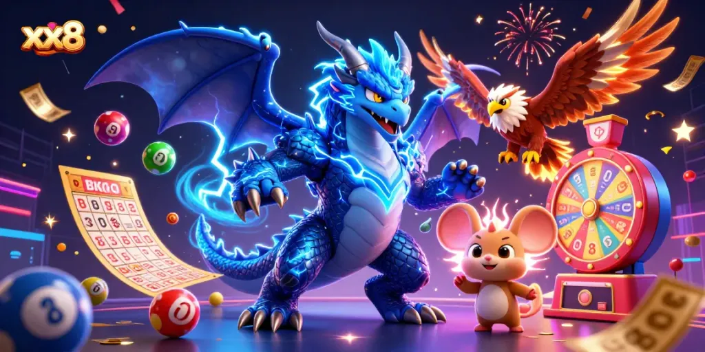 Experience thrills at xx8 casino's vibrant lottery and gaming scene with dynamic characters