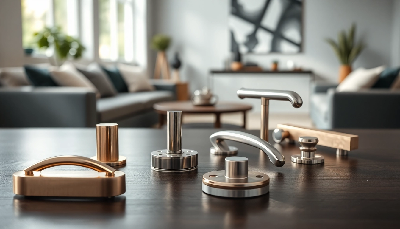 Showcase of exquisite door handle manufacturers displaying unique designs and finishes.