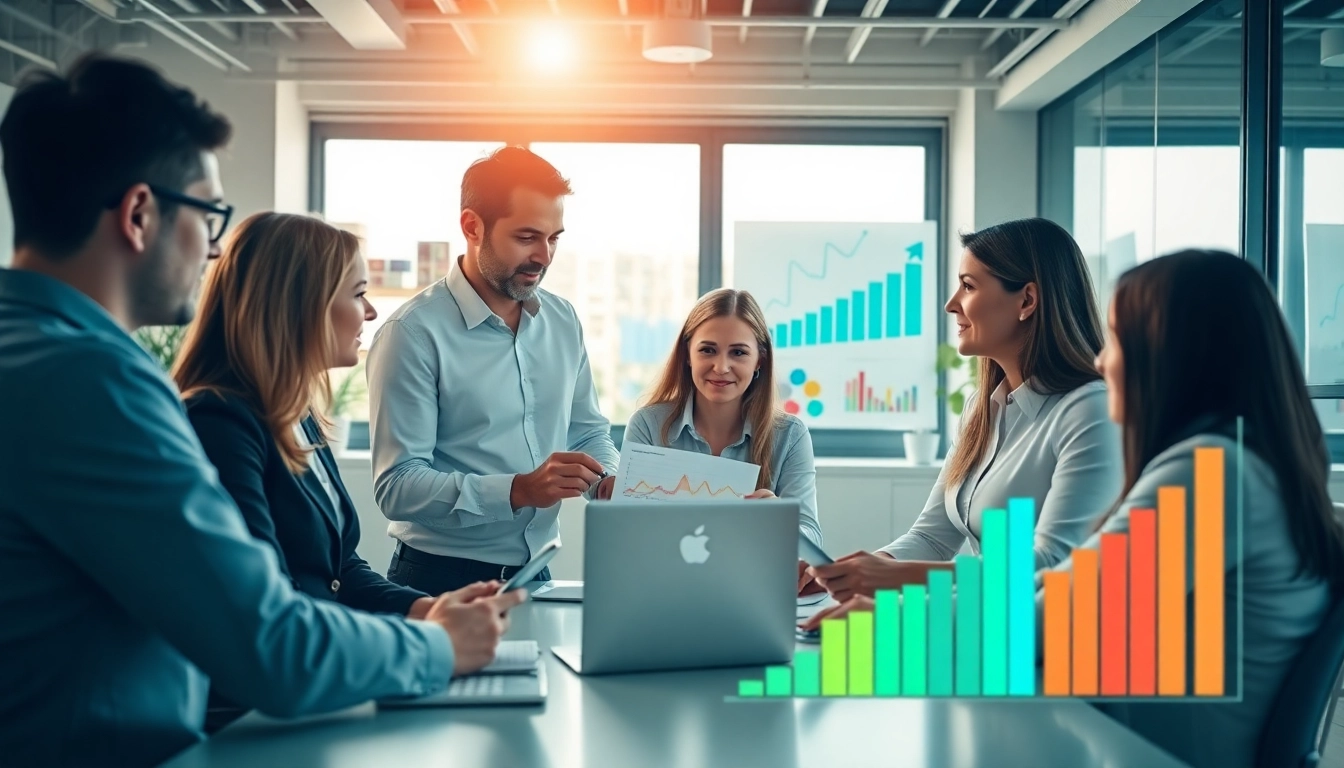 Optimierung der Strategien für seo beratung in einem modernen Büro mit Beratern beim Brainstorming.