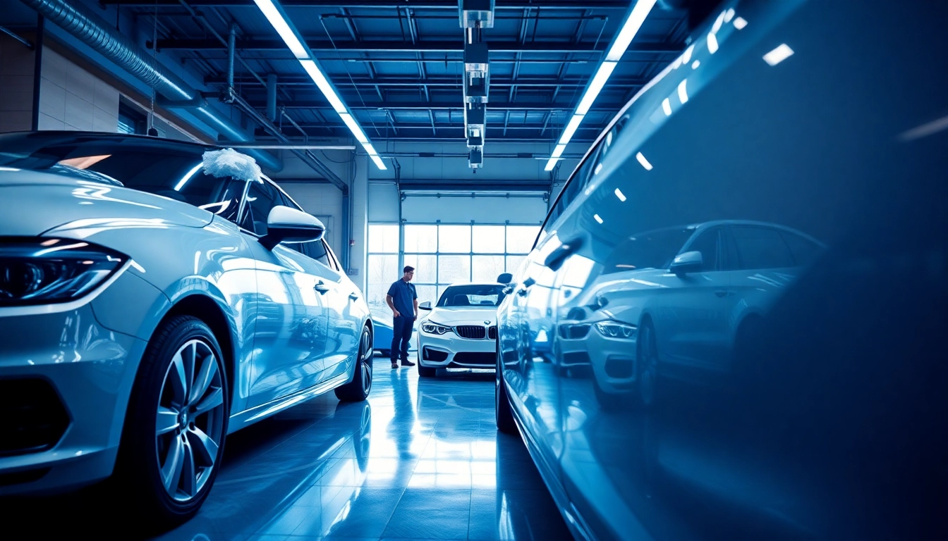 Expert car detailing near me showcasing a clean vehicle being serviced with professional tools.