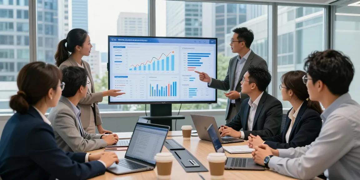 CIBC digital business professionals collaborating on financial strategy in a modern office