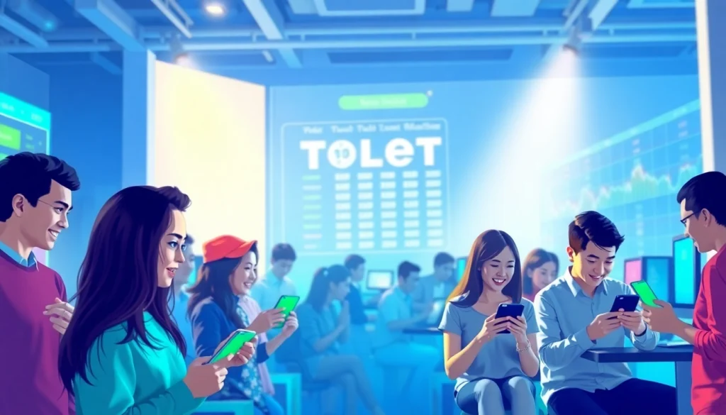 Menampilkan bandar togel online dengan antarmuka menarik yang menggambarkan para pemain bersemangat.