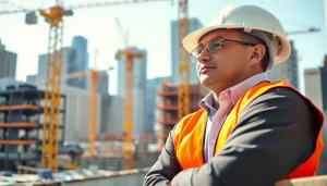 New York Construction Manager guiding a construction site in New York City.