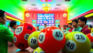 Melihat angka togel dalam suasana permainan lotere yang penuh semangat.