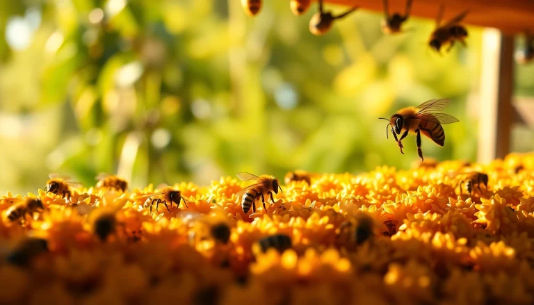 Cuadros de colmena que muestran abejas trabajando en su hábitat natural.